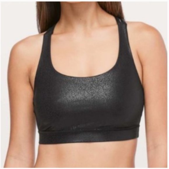 lululemon athletica Other - Lululemon Energy Sports Bra Faux Leather Black 6